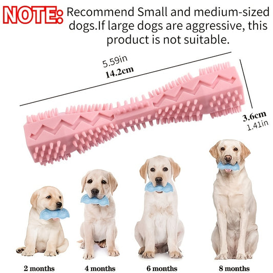 Durable Dog Chew Stick, Toothbrush For Tooth Cleaning And Massage - Soft Rubber Pet Toy