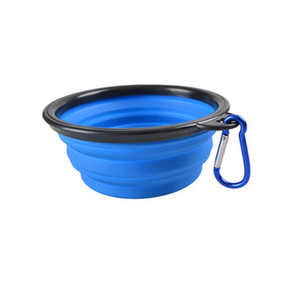 Portable Foldable Pet Bowl with Black Frame, 350ml TPR Dog Food Dish for Outdoors