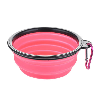 Portable Foldable Pet Bowl with Black Frame, 350ml TPR Dog Food Dish for Outdoors